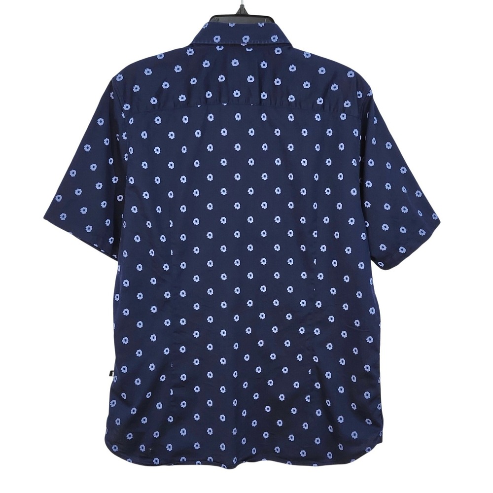 Ted Baker Kymsho Short Sleeve Ditsy Floral Shirt Size 5 Slim Fit XL Navy‎ - Picture 2 of 7